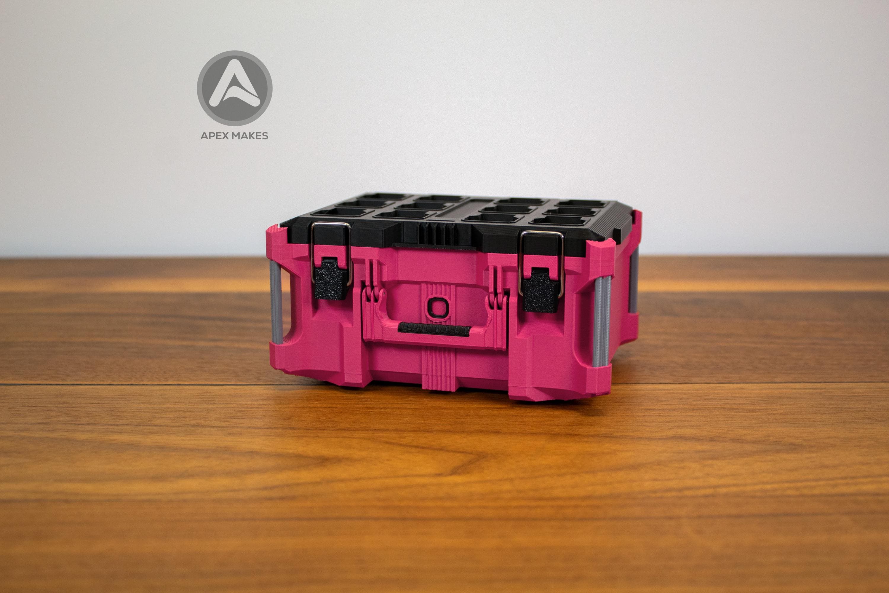 Large Pink Mini Packout Tool Box Style Organizer | 3D Printed, Desk, Decor, Display, Packout Accessories