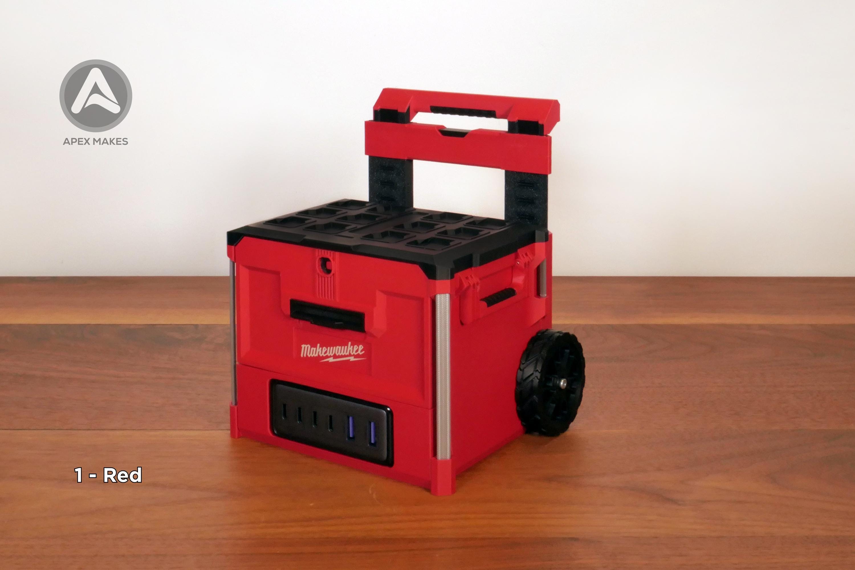 Mini Rolling Tool Box Charging Dock With Pullout Drawer – Fits UGREEN 100W GaN Station - Mini Milwaukee Packout