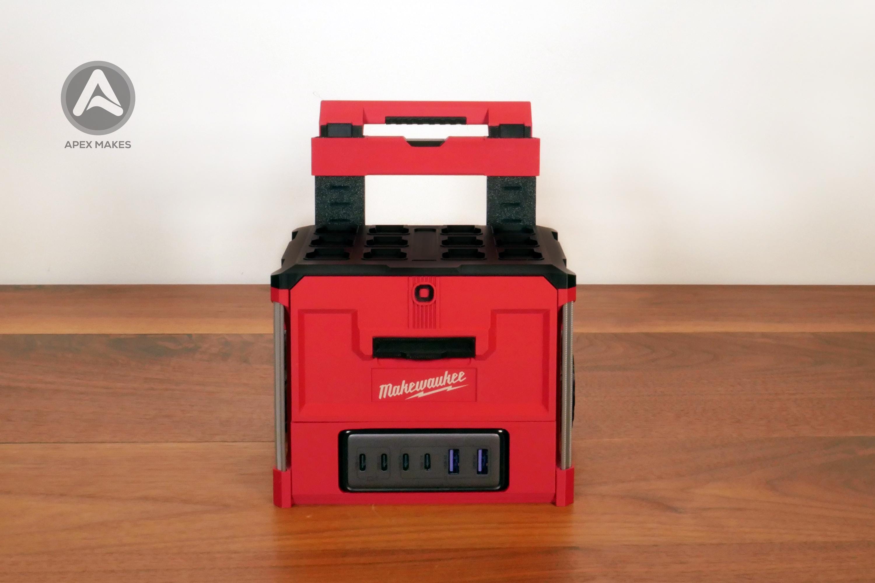 Mini Rolling Tool Box Charging Dock With Pullout Drawer – Fits UGREEN 100W GaN Station - Mini Milwaukee Packout