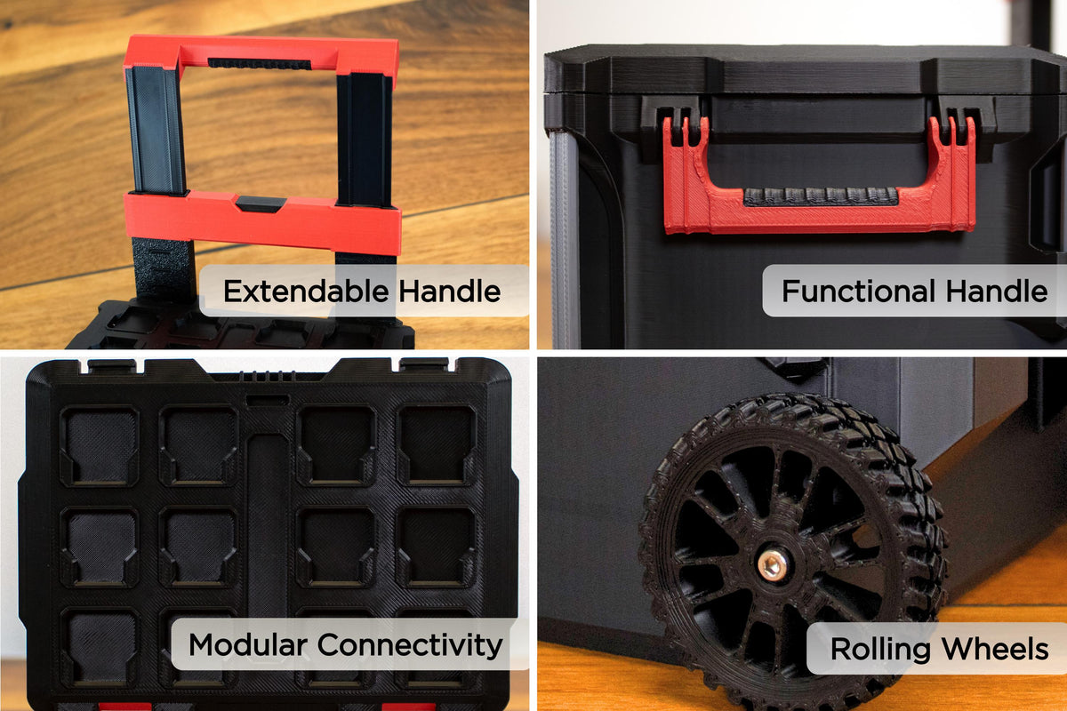 Black Mini Packout Rolling Drawer Tool Box Organizer Style