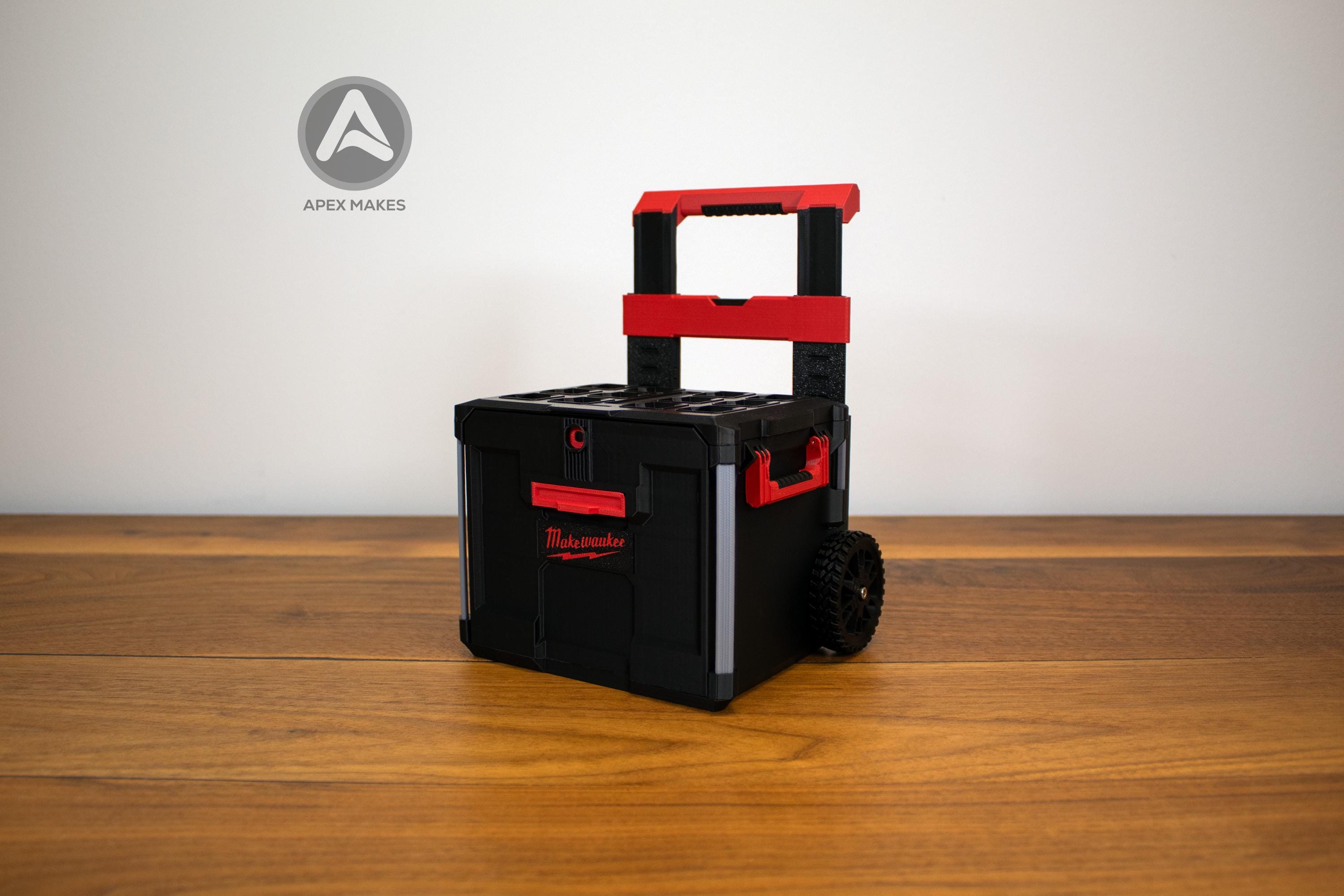 Full Set - Black Mini Milwaukee Packout Inspired Tool Box (Small, Large, Two Drawer, Rolling Drawer)