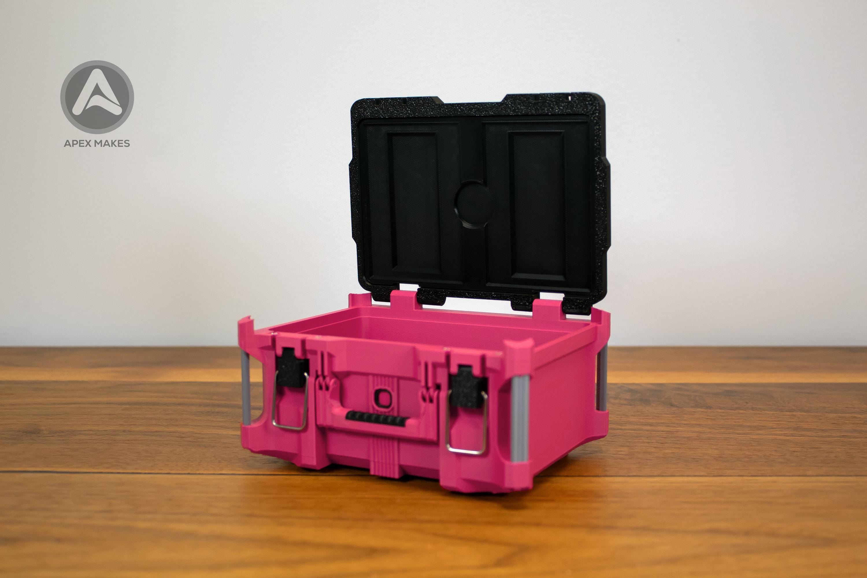 Large Pink Mini Packout Tool Box Style Organizer | 3D Printed, Desk, Decor, Display, Packout Accessories