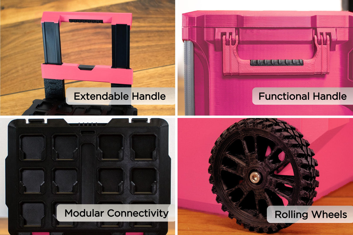 Pink Mini Packout - Rolling Drawer Tool Box Style Organizer | Blue Collar Workers