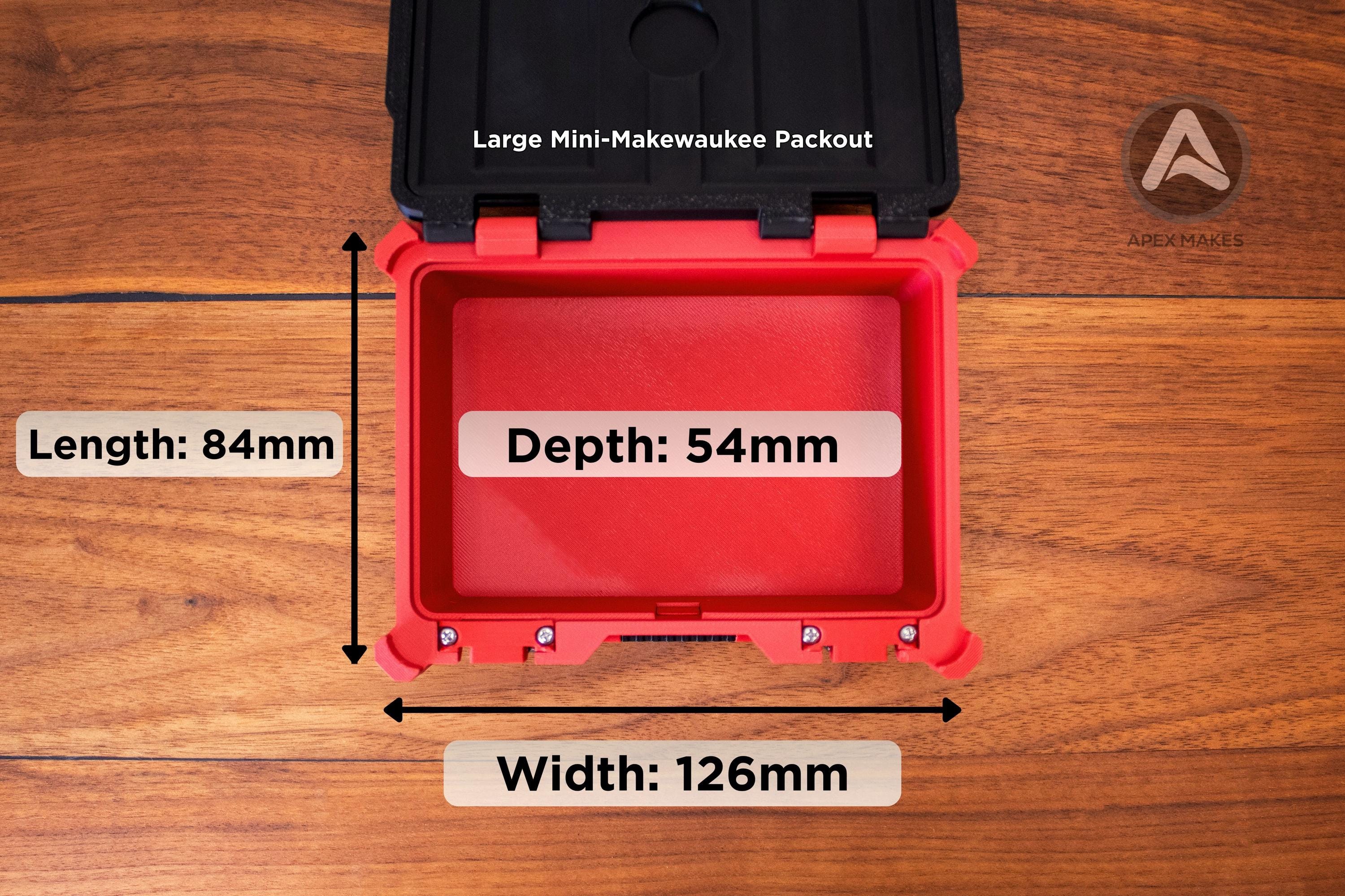 Full Set - Red Mini Milwaukee Packout Inspired Tool Box (Small, Large, Two Drawer, Rolling Drawer)