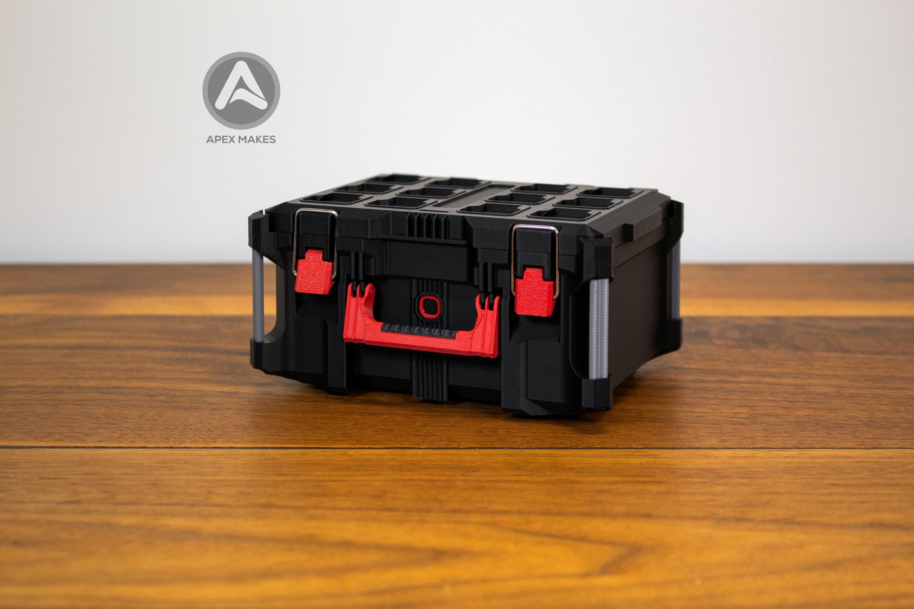 Full Set - Black Mini Milwaukee Packout Inspired Tool Box (Small, Large, Two Drawer, Rolling Drawer)