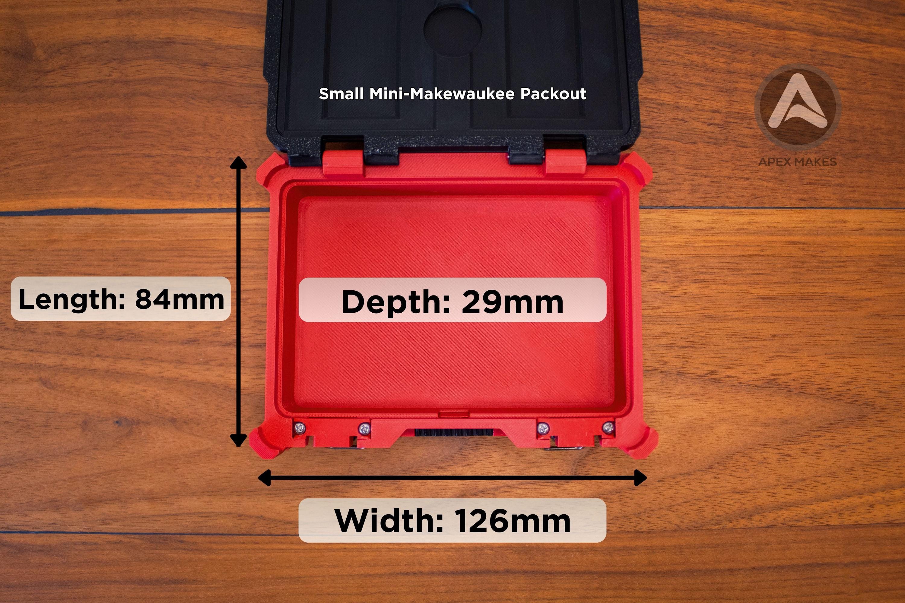 Full Set - Red Mini Milwaukee Packout Inspired Tool Box (Small, Large, Two Drawer, Rolling Drawer)