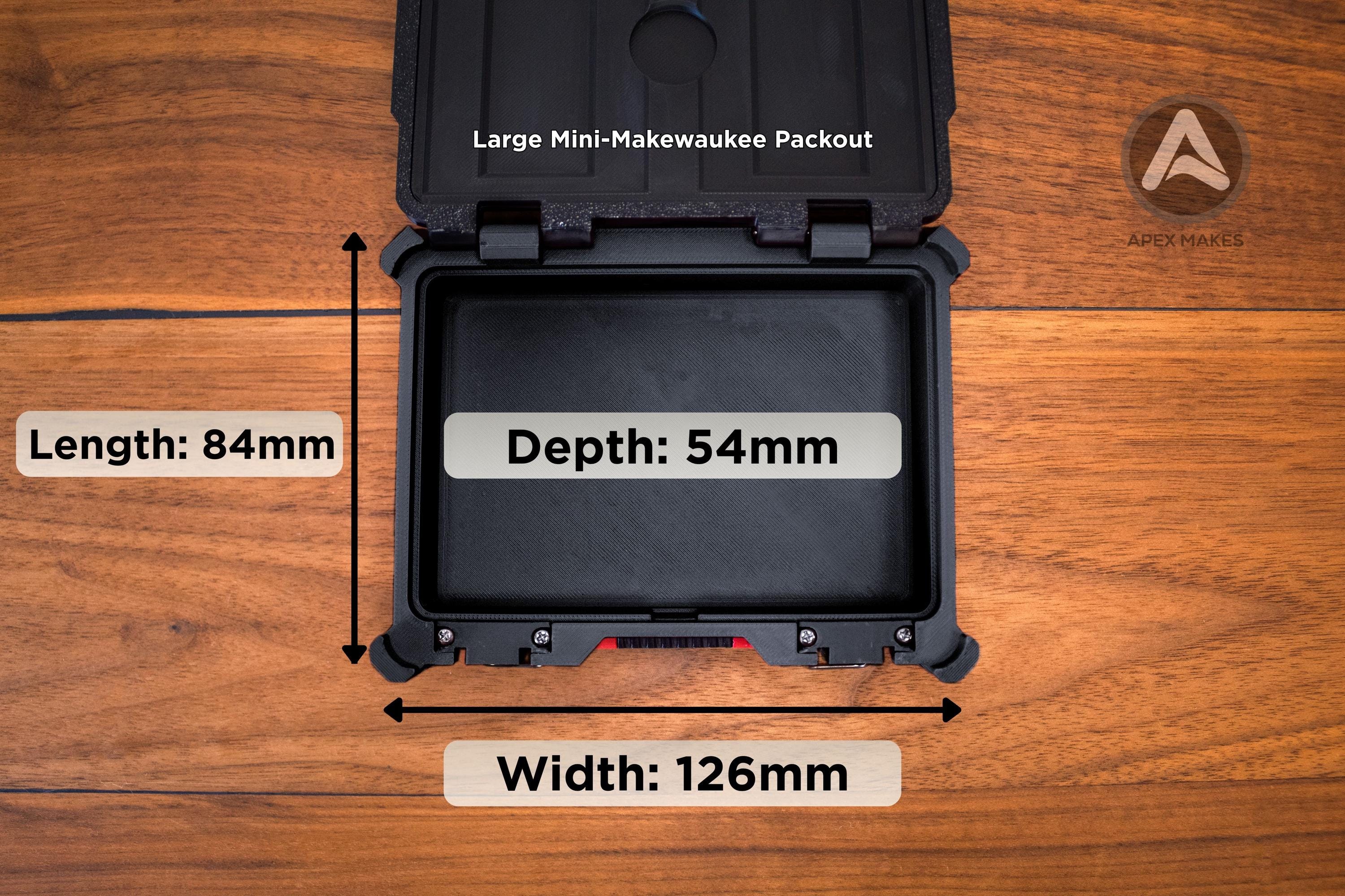 Full Set - Black Mini Milwaukee Packout Inspired Tool Box (Small, Large, Two Drawer, Rolling Drawer)