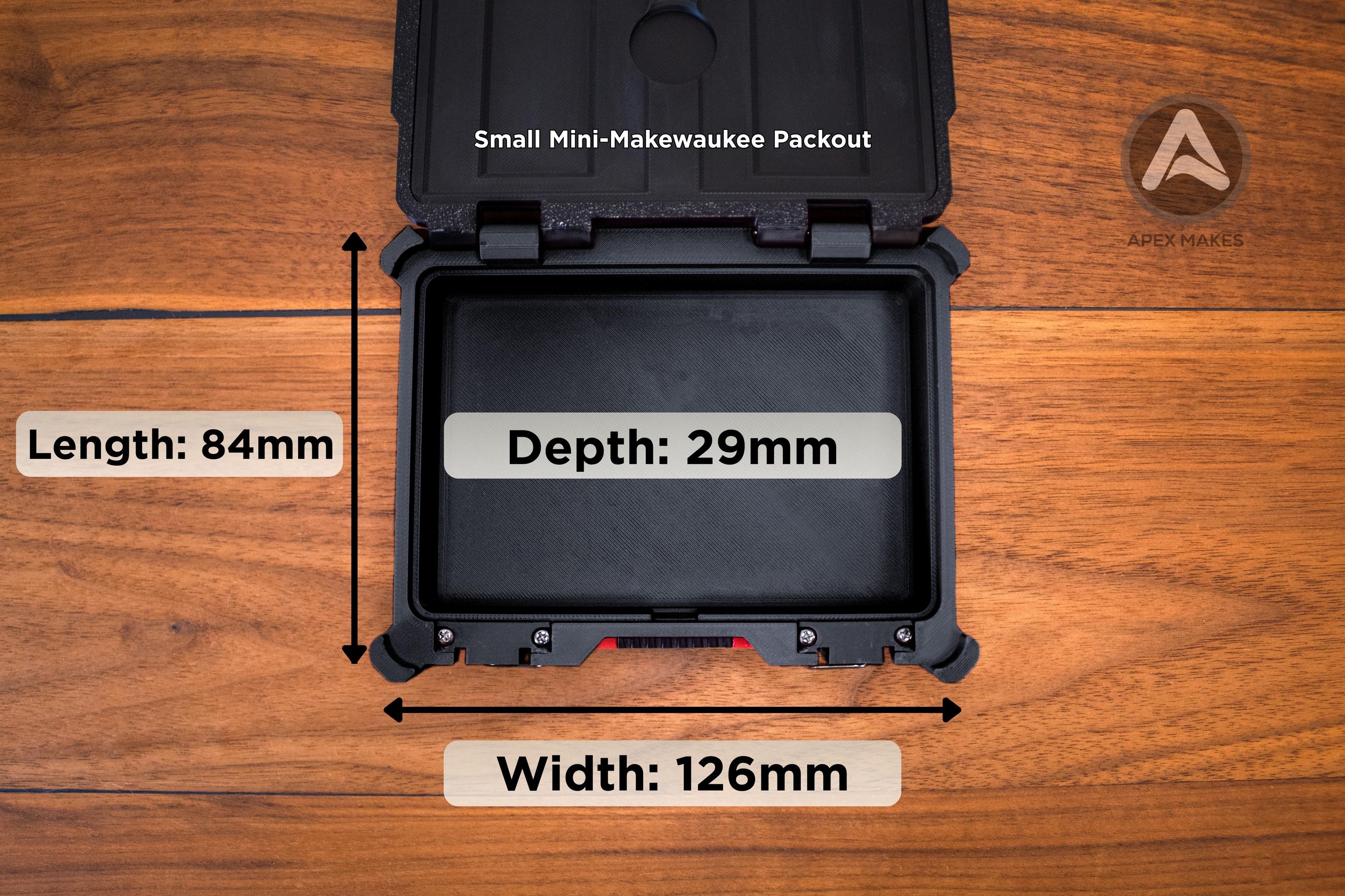 Full Set - Black Mini Milwaukee Packout Inspired Tool Box (Small, Large, Two Drawer, Rolling Drawer)