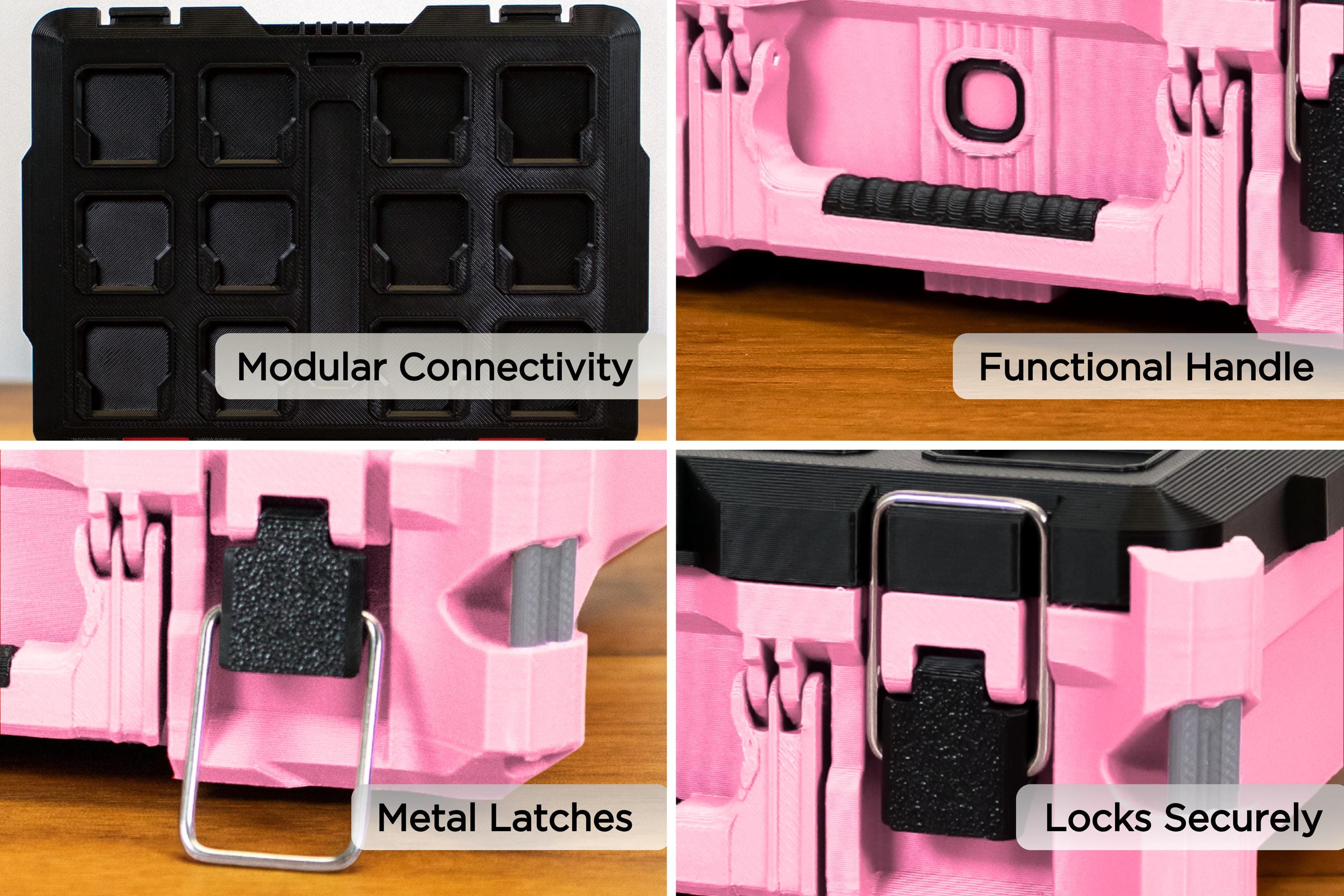 Full Set - Baby Pink Mini Packout Inspired Tool Box (Small, Large, Two Drawer, Rolling Drawer)