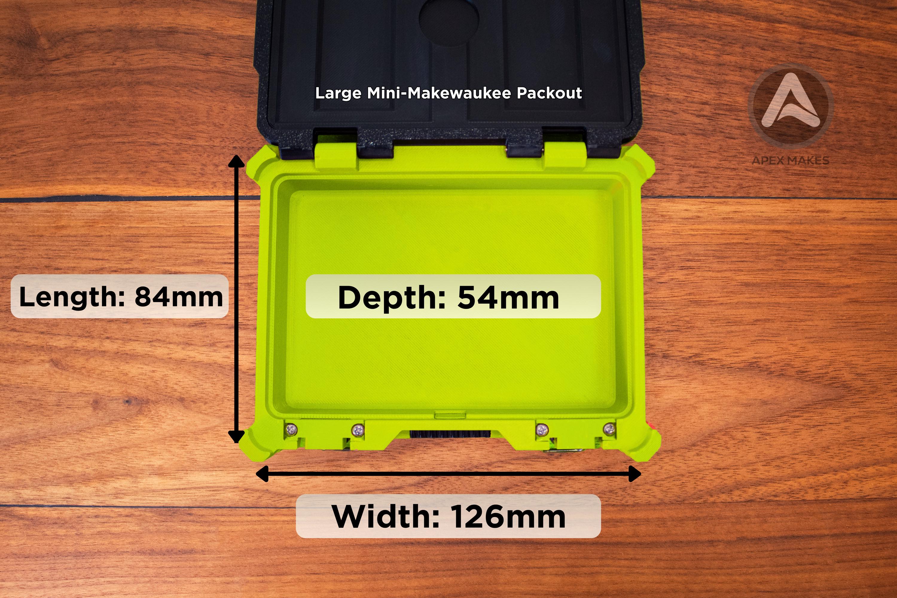 Full Set - Ryobi Lime Green Mini Milwaukee Packout Inspired Tool Box (Small, Large, Two Drawer, Rolling Drawer)