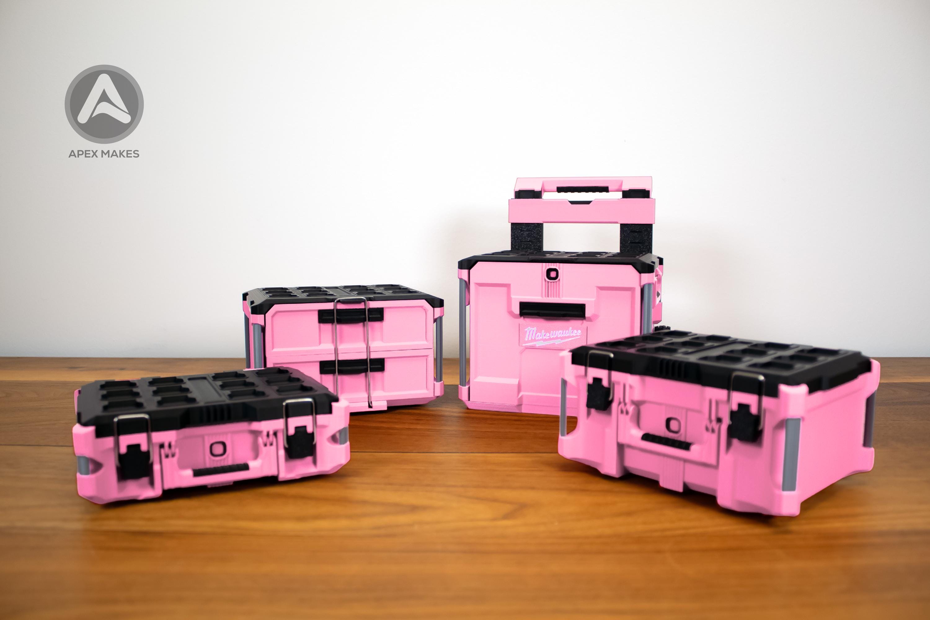 Full Set - Baby Pink Mini Packout Inspired Tool Box (Small, Large, Two Drawer, Rolling Drawer)