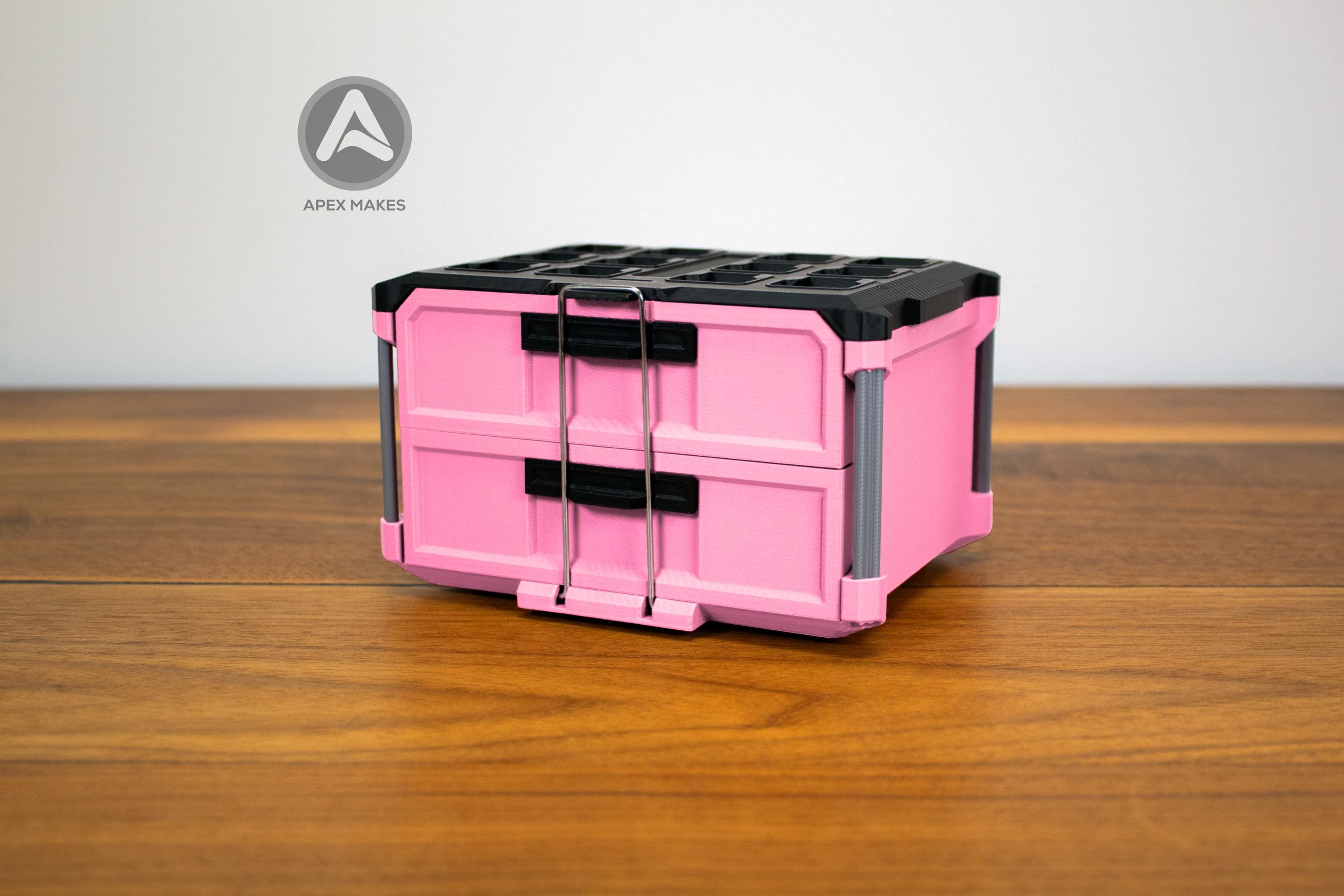 Full Set - Baby Pink Mini Packout Inspired Tool Box (Small, Large, Two Drawer, Rolling Drawer)
