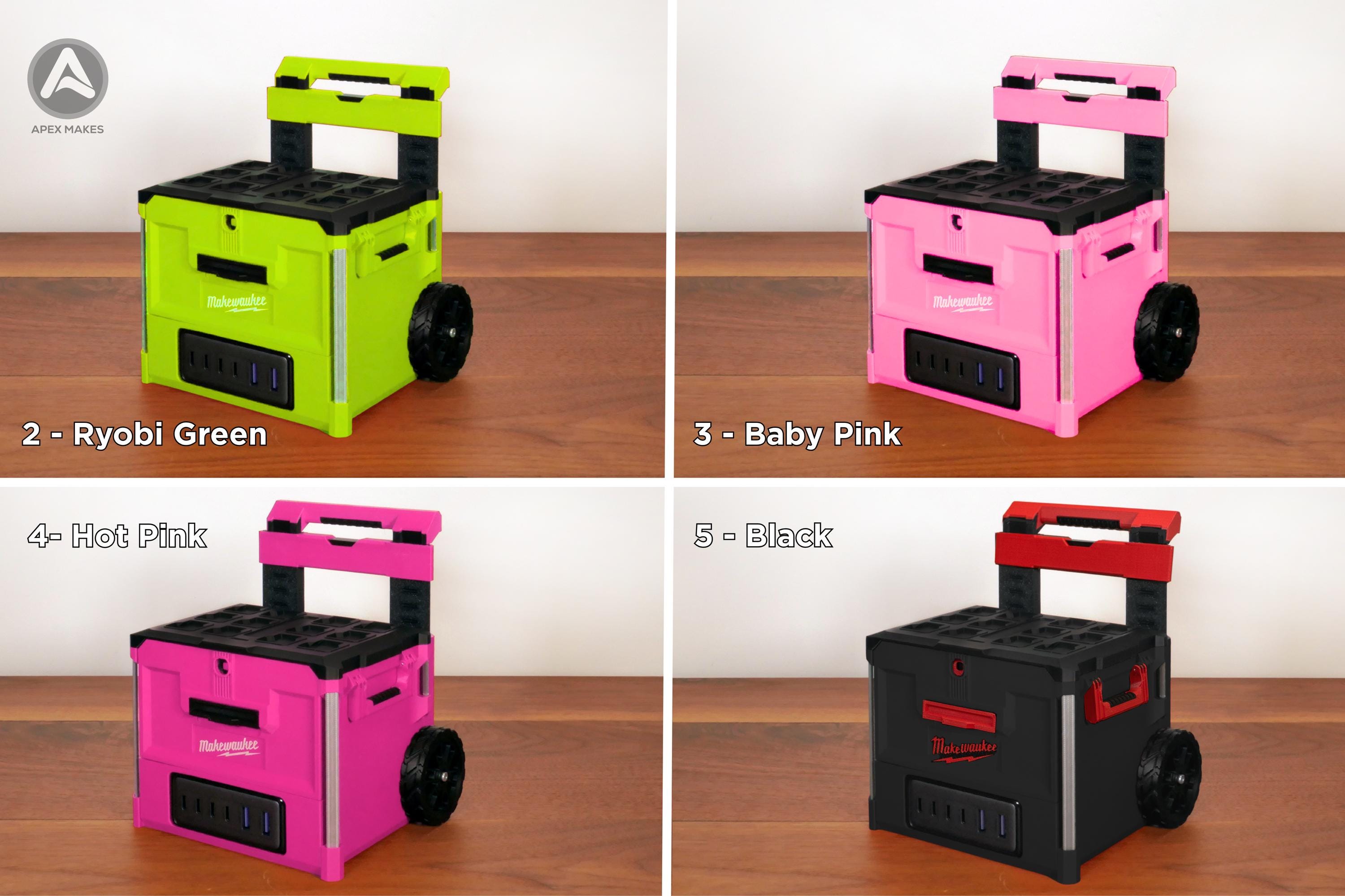 Mini Rolling Tool Box Charging Dock With Pullout Drawer – Fits UGREEN 100W GaN Station - Mini Milwaukee Packout