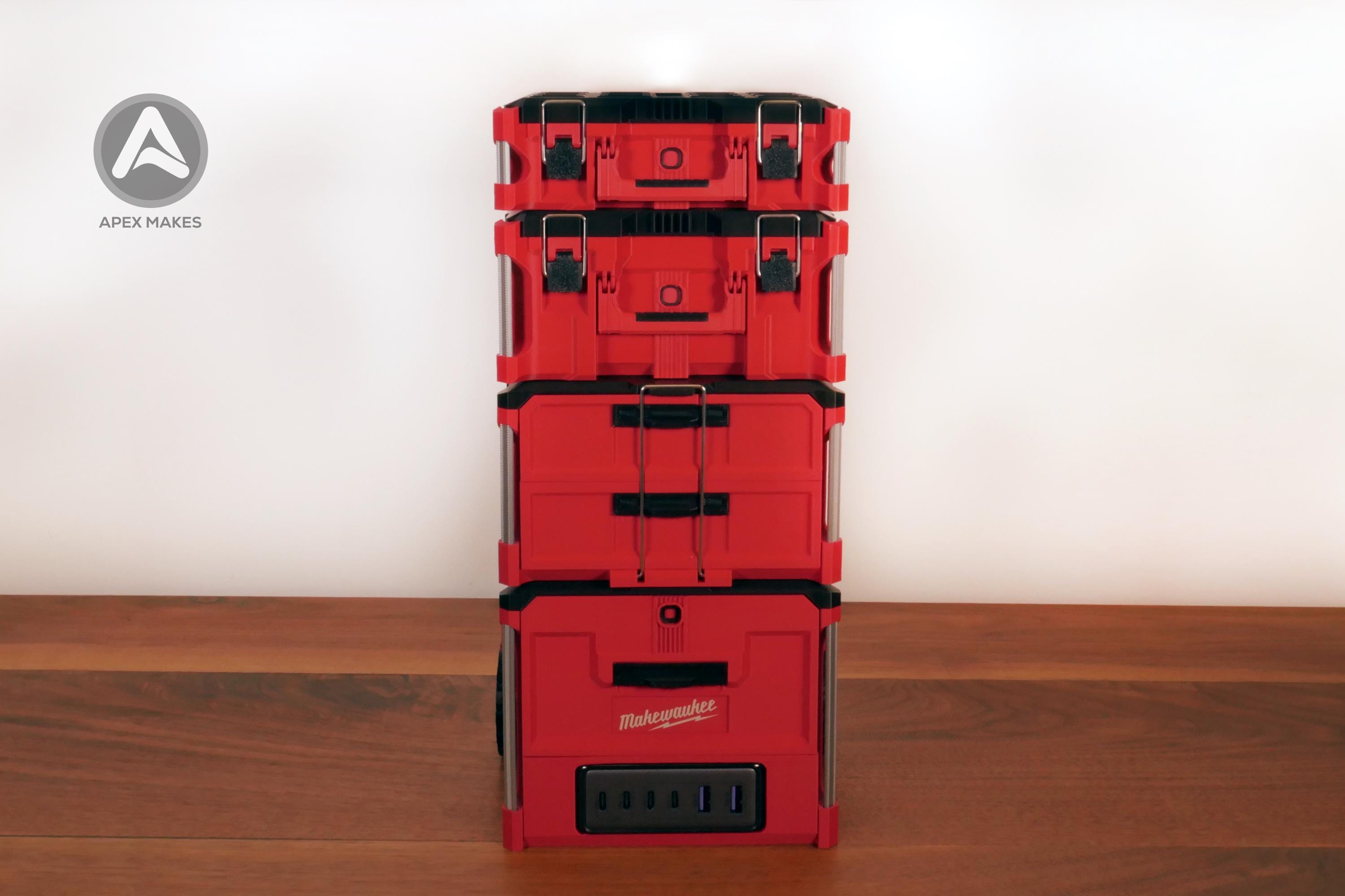 Mini Rolling Tool Box Charging Dock With Pullout Drawer – Fits UGREEN 100W GaN Station - Mini Milwaukee Packout