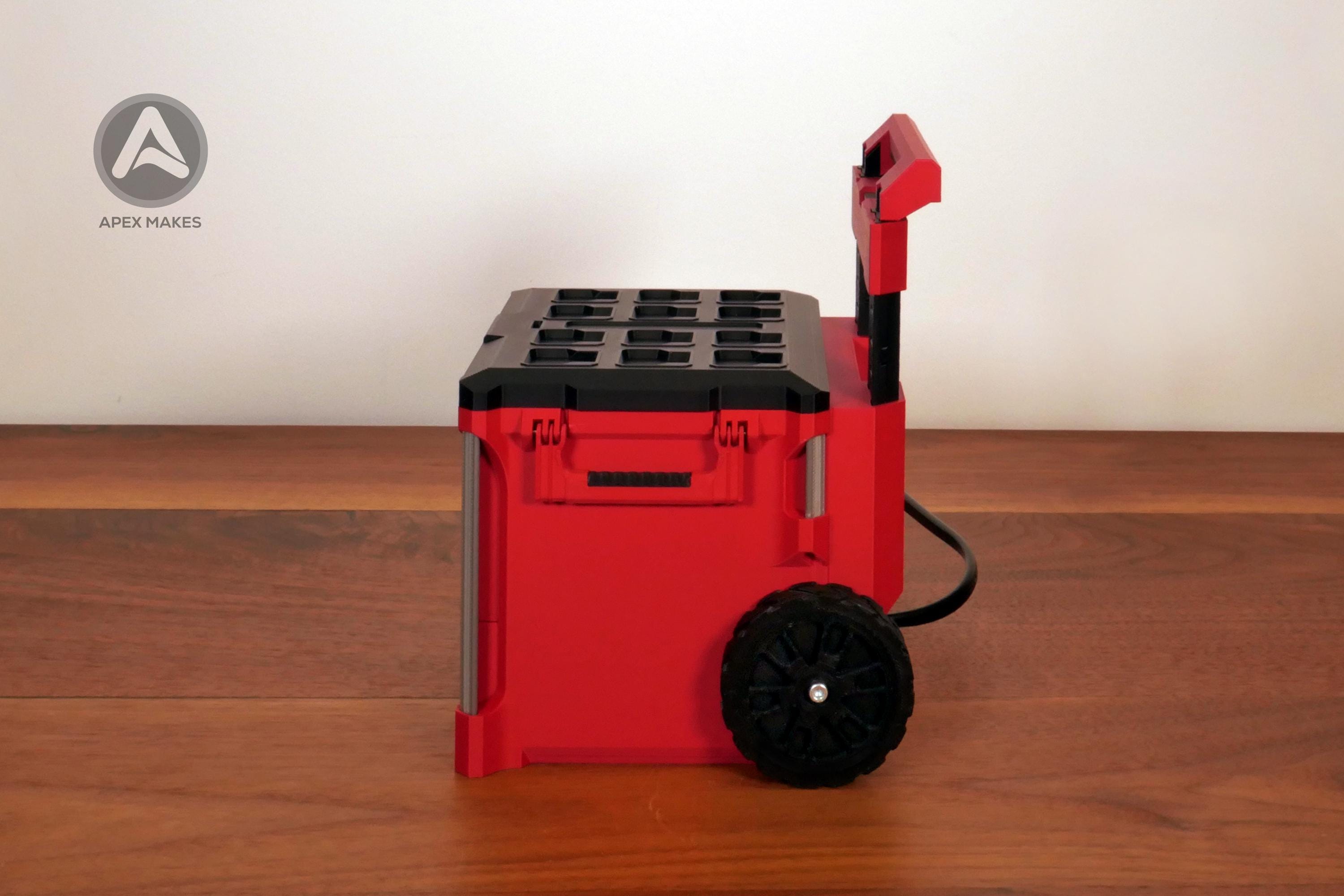 Mini Rolling Tool Box Charging Dock With Pullout Drawer – Fits UGREEN 100W GaN Station - Mini Milwaukee Packout